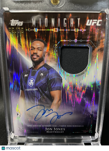 2026 Topps Midnight UFC Jon Jones #VRA-JJ /75 Short Print HOF Insert Low Pop Fighter-Worn Memorabilia Relic