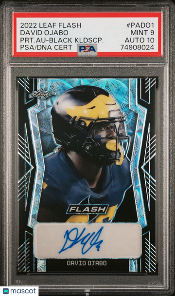 2022 Leaf Flash David Ojabo #PADO1 Black PSA 9 Leaf Auto 10