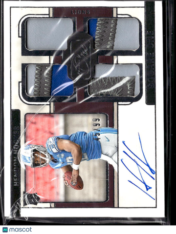 Hendon Hooker 2024 Panini One Football Quad Patch Memorabilia Auto /99 Detroit Lions