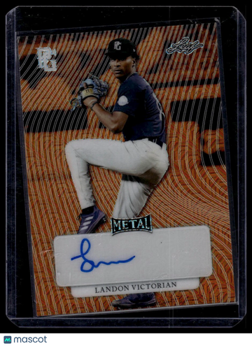 2023 Leaf Metal Perfect Game Marble Landon Victorian #MA-LV1 Base Auto Orange SN AU
