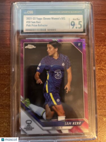 2021-22 Topps Chrome UEFA Women's Champions League - [Base] - Pin Samantha Kerr #50 CSG 9.5