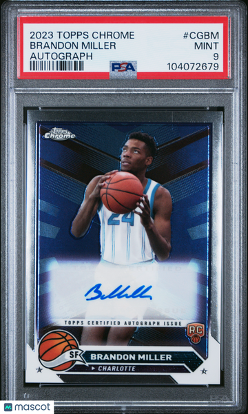 2023 Topps Chrome Topps Chrome Autographs Brandon Miller #CGBM PSA 9