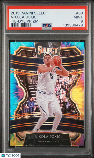 2019 Panini Select Nikola Jokic #69 Tie Dye Prizm /25 Concourse PSA 9