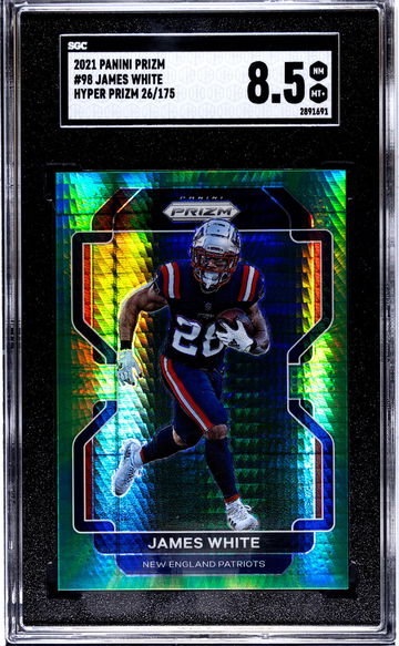 2021 Panini Prizm #98 James White Hyper Prizm /175 SGC 8.5
