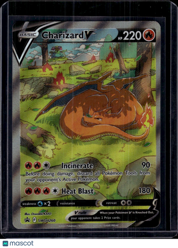 2022 Sword & Shield Charizard V Holo Black Star Promo FA #SWSH260