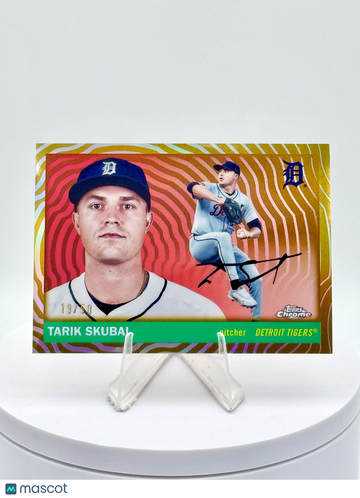 2024 2025 Topps Chrome Platinum Tarik Skubal #68 Gold Vibrations /50