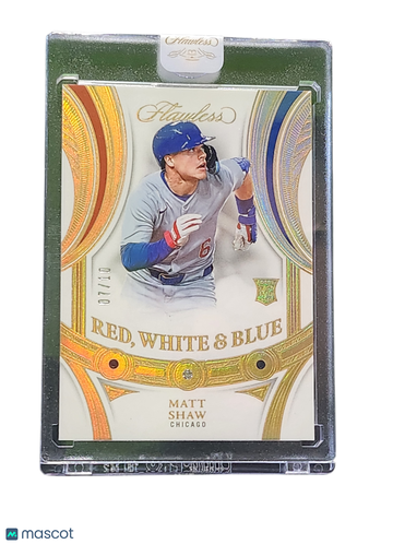 2025 Panini Flawless Baseball Matt Shaw #No. 20 Red, White & Blue /10