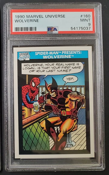Wolverine Spiderman Presents 1990 Impel Skybox Marvel Universe #160 Mint MT PSA 9