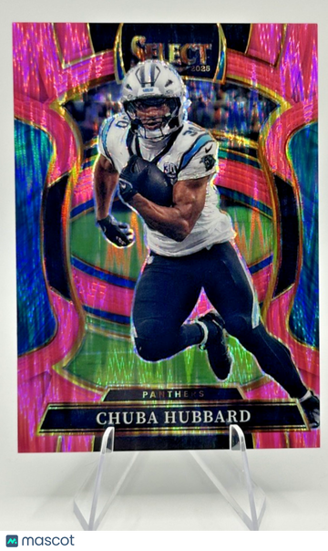 2025 Panini Select Chuba Hubbard #43 Pink Shock Prizm Parallel/Variety Base Set