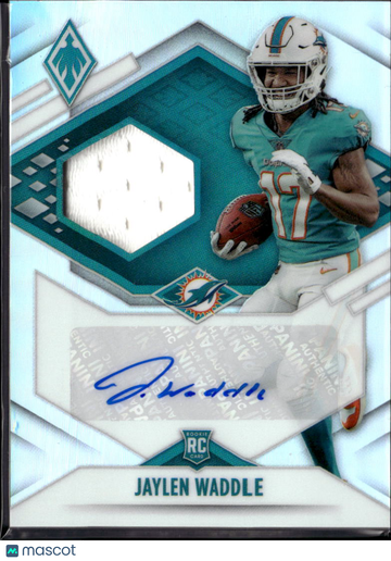 Jaylen Waddle 2021 Panini Phoenix Rookie Photo Shoot Memorabilia Auto /75 Miami Dolphins