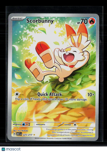 2026 Mega Evolution – Ascended Heroes Scorbunny Holo Secret Rare #225/217