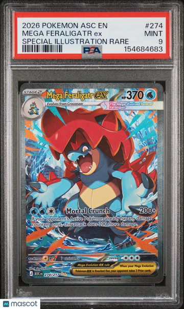 2026 Mega Evolution Ascended Heroes Mega Feraligatr ex PSA 9 #274/217