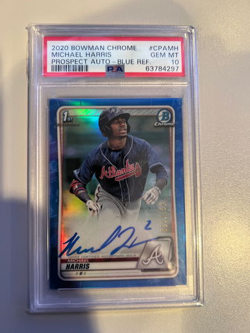 2020 Bowman Chrome Michael Harris Auto Blue PSA 10