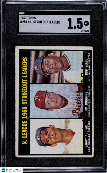 1967 Topps N. L. Strikeout Leaders #238 SGC 1.5