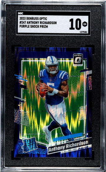 2023 Donruss Optic Purple Shock Prizm Anthony Richardson #247 RC SGC 10