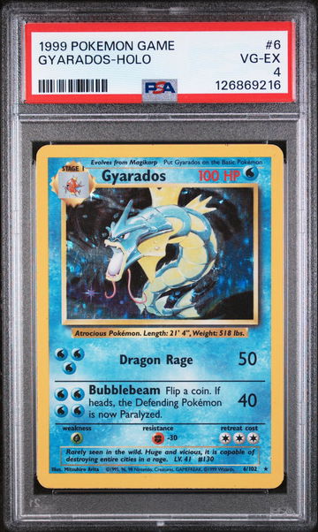 1999 Pokemon Base Set Holo Gyarados #6 PSA 4