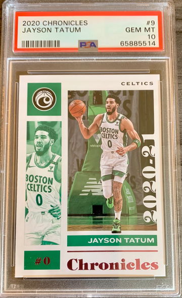 2020-21 Basketball Panini Chronicles Jayson Tatum #9 - Graded PSA 10 Gem MT ☘️