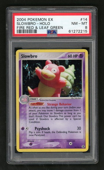 2004 Pokemon Ex Fire Red Leaf Green Holo Slowbro #14 PSA 8
