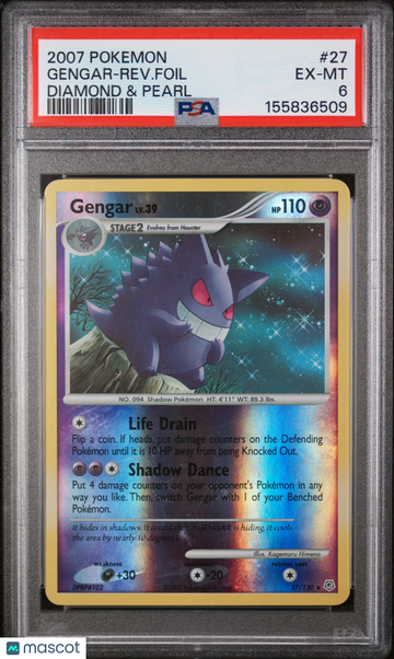 2007 Pokemon Diamond & Pearl Gengar Diamond & Pearl PSA 6 #27