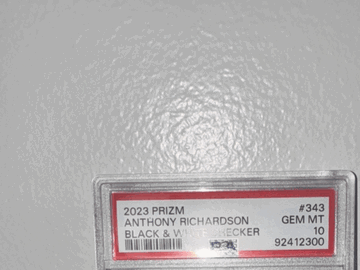 Graded 2023 Panini Prizm Anthony Richardson #343 Black & White Rookie Colts Football Trading Card PSA 10