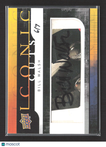 2008 Upper Deck Iconic Cuts Bill Walsh #UD-IC Cut Autograph