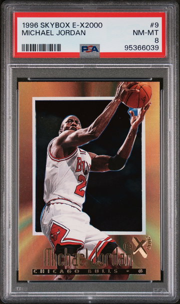1996 SkyBox E-X2000 #9 Michael Jordan PSA 8