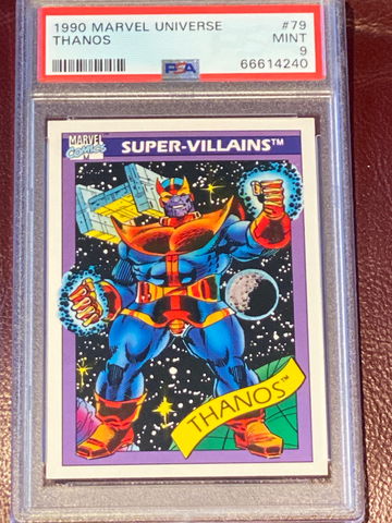 MARVEL UNIVERSE - 1990 IMPEL SERIES 1 *PSA GRADED* (9 MINT) #79 THANOS