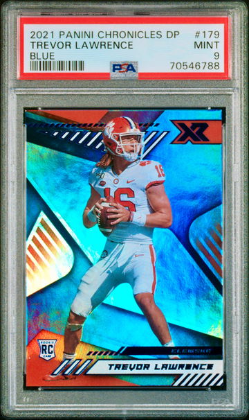 TREVOR LAWRENCE 2021 Panini Chronicles Xr Draft Picks Blue Rookie /99 PSA 9 Mint