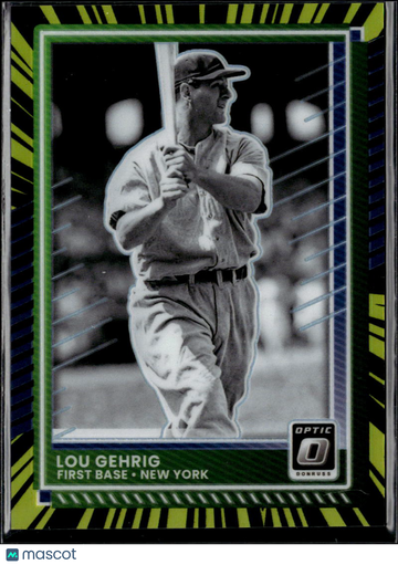 2025 Panini Donruss Optic Prizm Lou Gehrig #55 Lime Green Shock