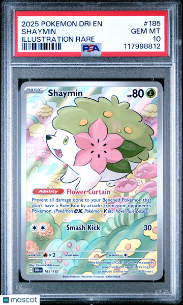 2025 Pokemon Dri EN-Destined Rivals Shaymin Illustration Rare PSA 10 #185