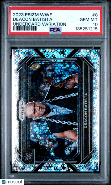 2023 Panini Prizm WWE Deacon Batista #8 Undercard Variation PSA 10