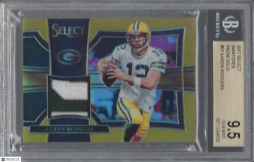2017 Select Swatches Prizm Gold Aaron Rodgers #57 BGS 9