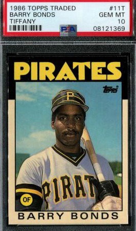 1986 Topps Traded Tiffany Barry Bonds ROOKIE RC #11T PSA 10
