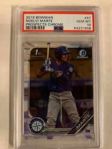 2019 Bowman Prospects Chrome Noelvi Marte PSA 10