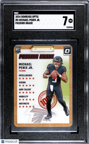 2024 Donruss Optic Michael Penix JR. #5 Passing Grade SGC 7