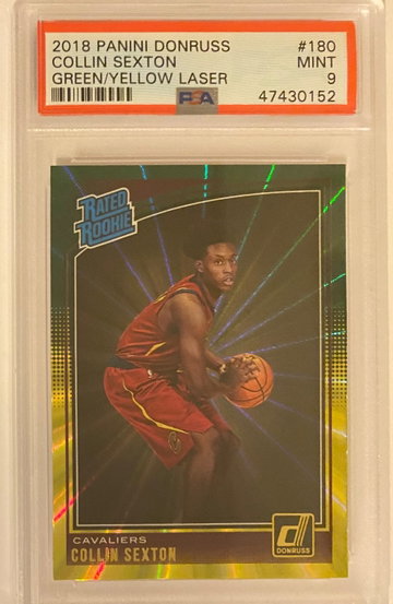 2018-2019 Donruss COLLIN SEXTON Green/Yellow Laser SP RC! PSA 9! Low pop!