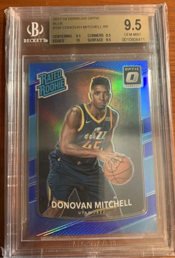 2017 Donruss Optic Donovan Mitchell Blue Prizm Rookie RC #188 #’d /49 BGS 9.5 True Gem + 