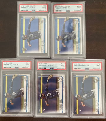 2019 Topps Chrome Topps Update Fernando Tatis Jr. (x2 Topps Chrome PSA9 & x3 Topps PSA9)