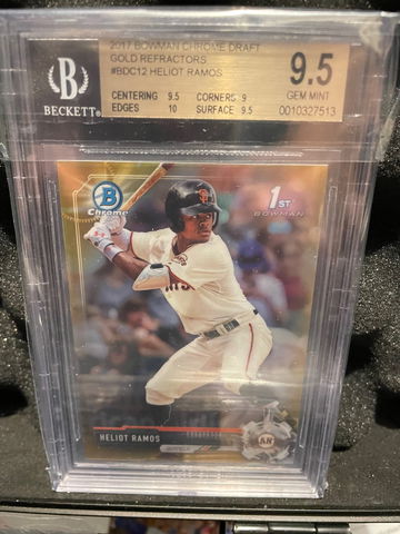 2017 Bowman Chrome Draft Heliot Ramos Gold Refractor /50 BGS 9.5