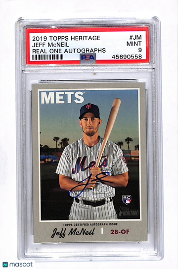 2019 Topps Heritage Real One Autographs Jeff Mcneil #JM PSA 9