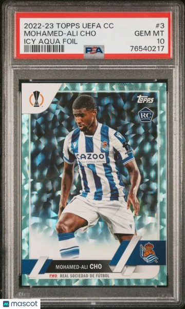 2022 Topps UEFA Club Competitions Mohamed-Ali Cho #3 Icy Aqua Foil PSA 10