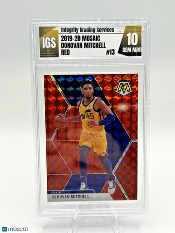 Graded 10 Basketball Card 2019-20 Panini Mosaic Red Prizm Donovan Mitchell #13 Utah Jazz
