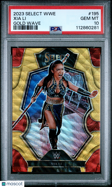 2023 Panini Select WWE Xia LI #195 Gold Wave /10 PSA 10