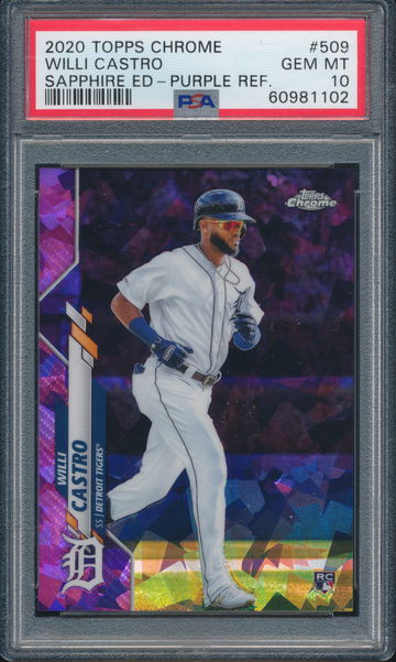 2020 Topps Chrome Willi Castro RC Sapphire Purple #/10 PSA 10 
