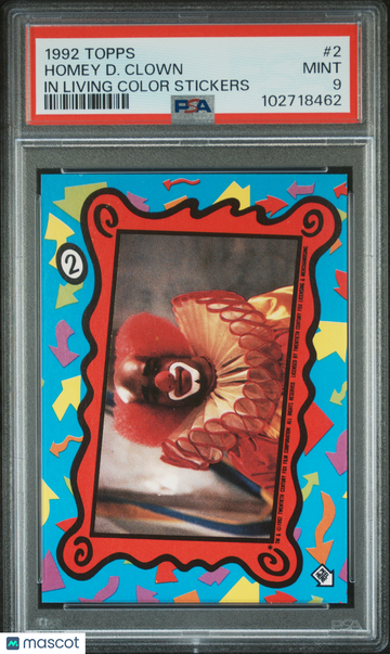 1992 Topps In Living Color Stickers Homey D. Clown #2 PSA 9
