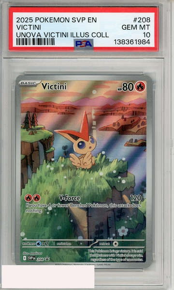 2025 POKEMON SVP EN-SV BSP VICTINI #208 UNOVA VICTINI ILLUS COLL PSA 10 GEM MT