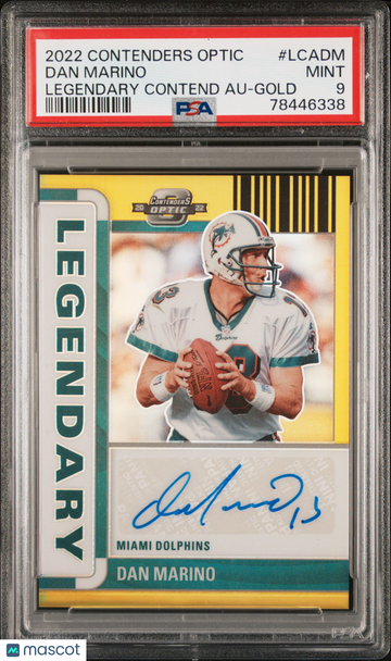 2022 Panini Contenders Optic Legendary Contenders Autographs Dan Marino #LCADM Gold PSA 9