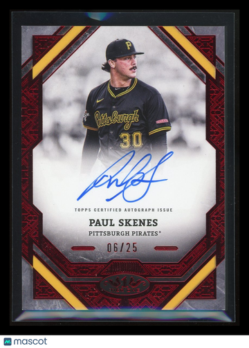Paul Skenes 2025 Topps Tier One Red Holo Foil Parallel/Variety 06/25 Topps #T1A-PS