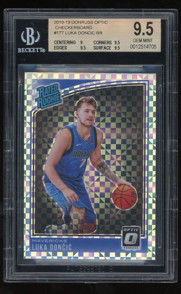 Luka Doncic 2018-19 Donruss Optic Checkerboard #177 RC BGS 9.5