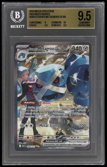 2026 Pokemon Mega Evolution Ascended Heroes Steven's Metagross EX Special Illustration Rare BGS 9.5